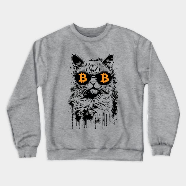 Bitcoin Cat Unleashed! Crewneck Sweatshirt by Rules of the mind